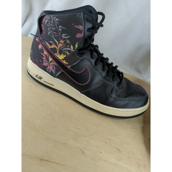 Black Floral Nike Air Force 1 \'07 High Top #CI2304-001 Sneakers- Mens Size 8 main image 9